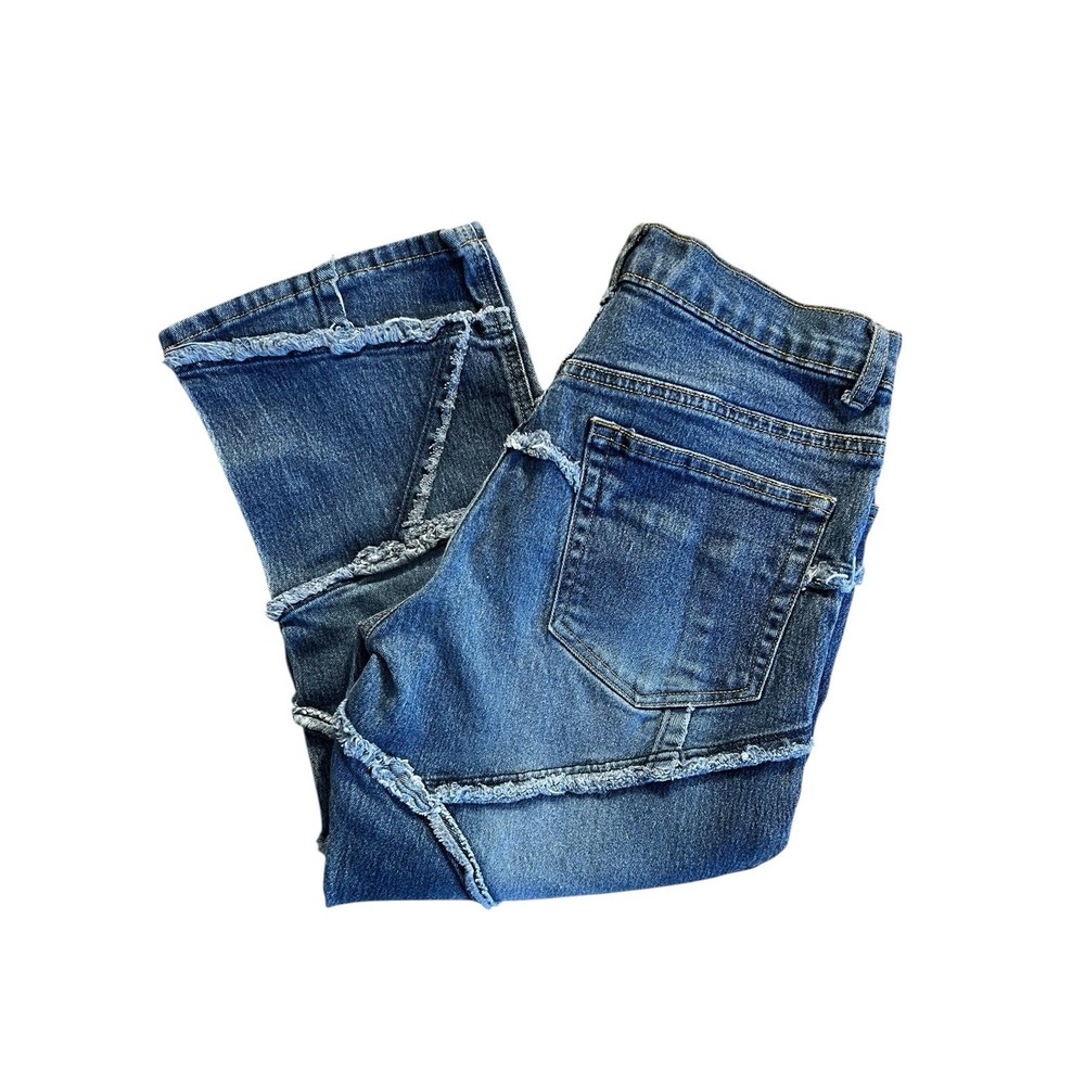 R4R Rave Jeans Women's Size 9 Blue Denim Flare Mid Rise Stretch Y2K 90s